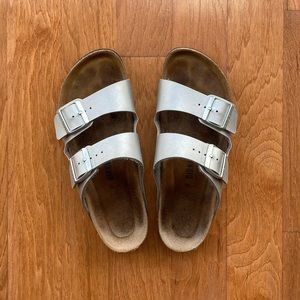 Birkenstock Arizona 2 Strap Silver Sandal